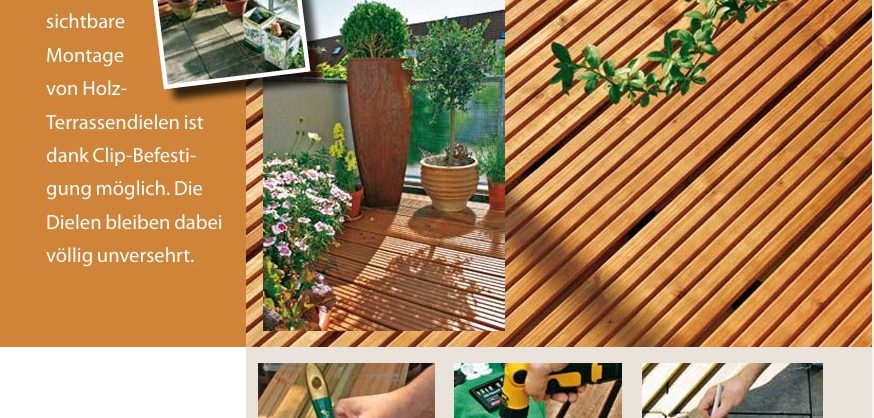 Unsichtbare Montage von Holz-Terrassendielen 12 Terrasse Holzboden verdeckt verschrauben