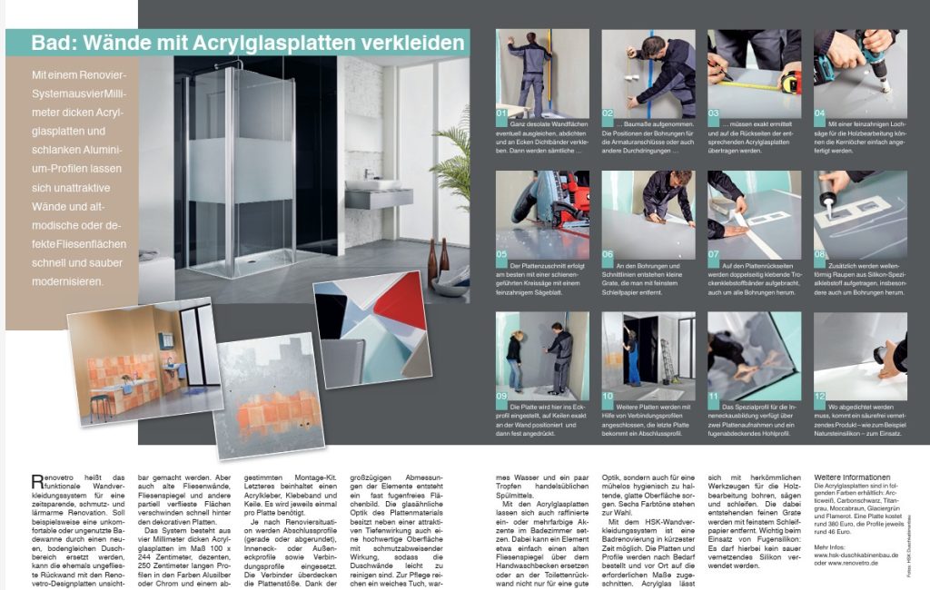 Bad Wände mit Acryglasplatten verkleiden Schritt für Schritt