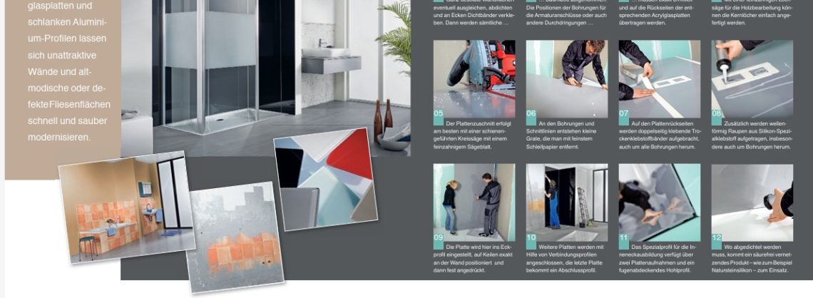 Bad: Wände mit Acrylglasplatten verkleiden 4 Bad Wände mit Acryglasplatten verkleiden Schritt für Schritt