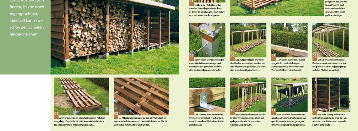 Brennholzlager bauen 11 Anleitung zum Bau eines Holzlagers mit Bildern und Schritt für Schritt Beschreibung