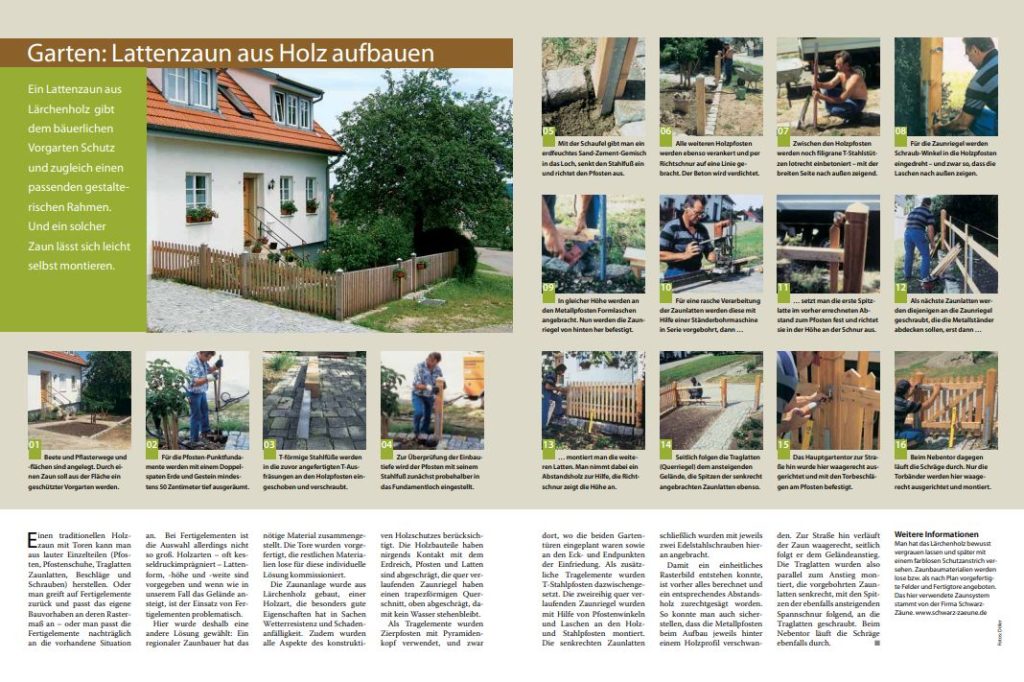 Anleitung zum Bau eines Lattenzauns aus Holz mit Bildern und Schritt für Schritt Anleitung