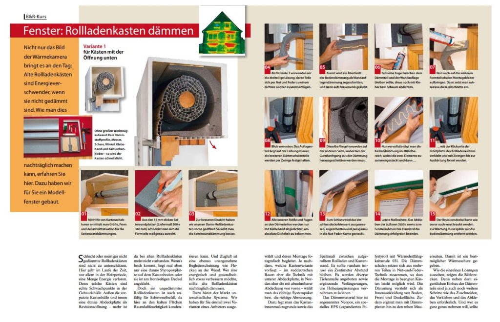 Anleitung zum Dämmen eines Rollladenkastens mit Bildern und Schritt für Schritt Beschreibung