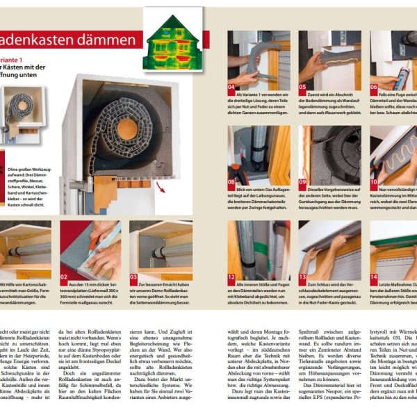 Anleitung zum Dämmen eines Rollladenkastens mit Bildern und Schritt für Schritt Beschreibung