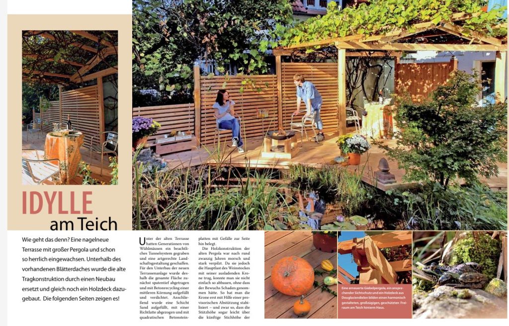 Terrasse mit großer Pergola Schritt für Schritt