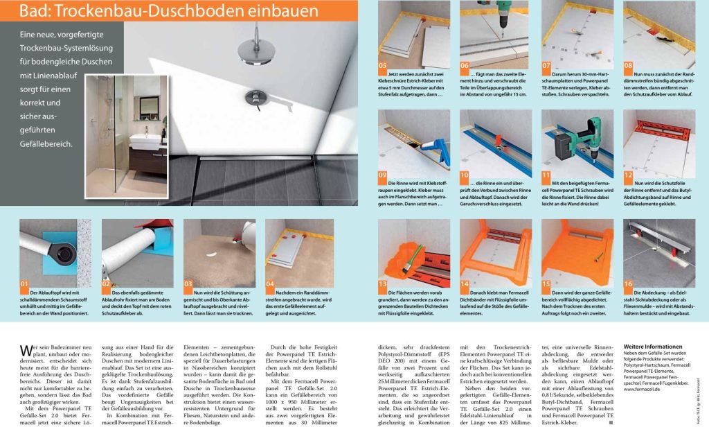 Bad Trockenbau Duschboden einbauen Schritt für Schritt Anleitung
