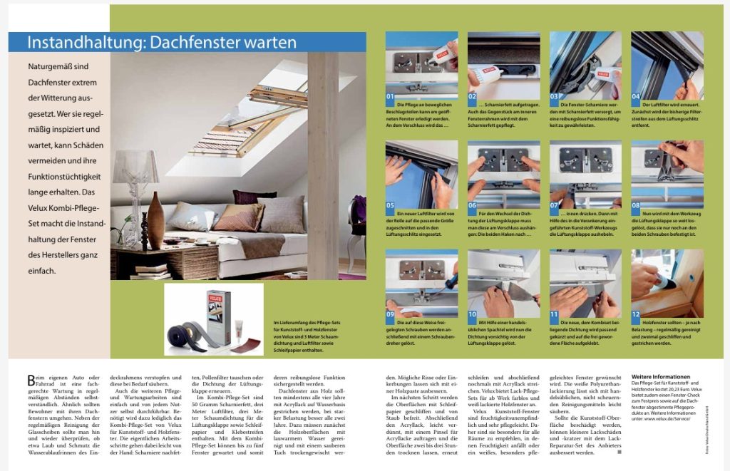 Instandhaltung Dachfenster warten Anleitung