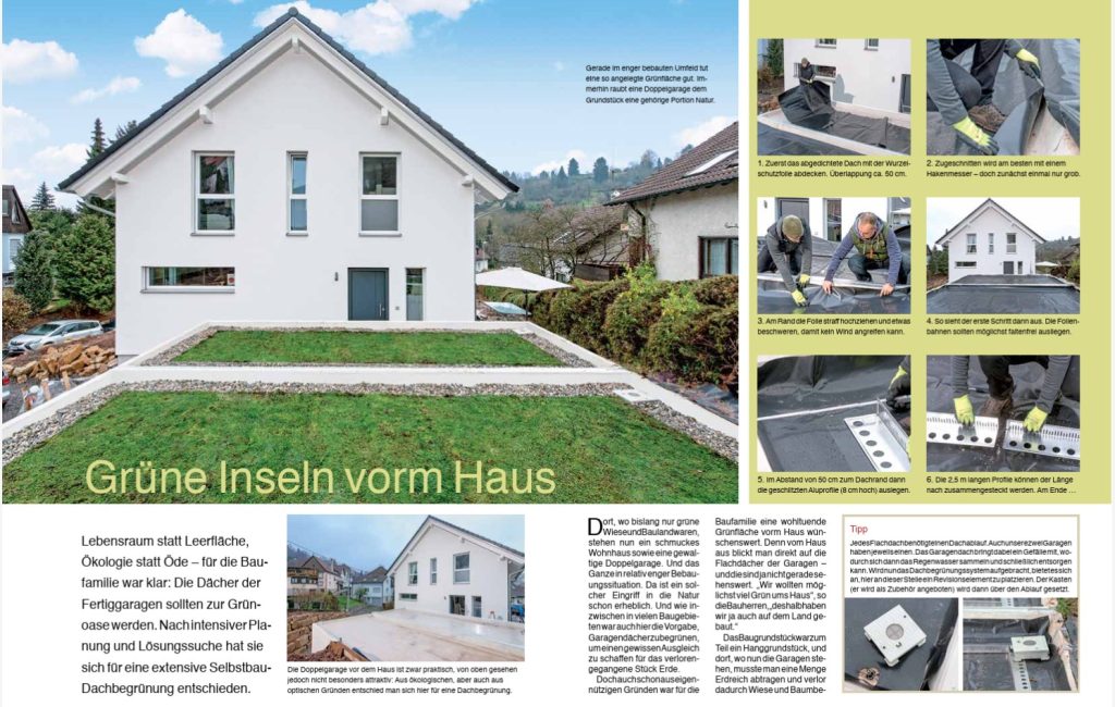 Grüne Inseln vorm Haus