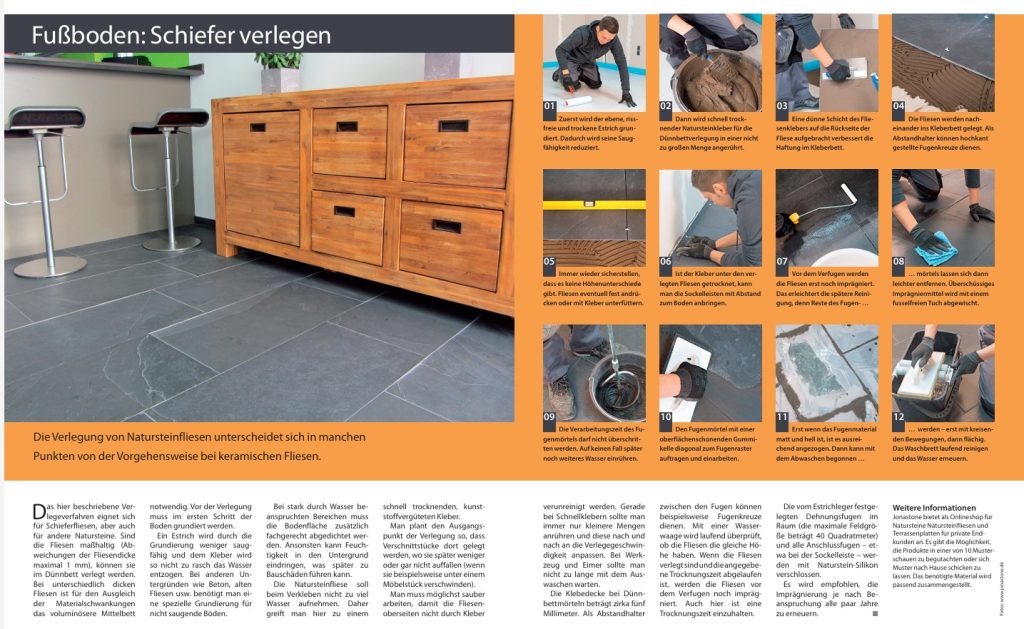 Fußboden Schiefer verlegen Schritt für Schritt Anleitung