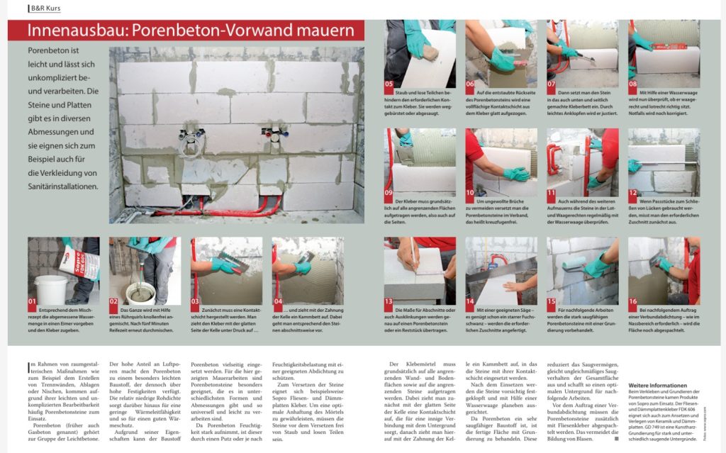 Innenausbau_Porenbeton-Vorwand mauern