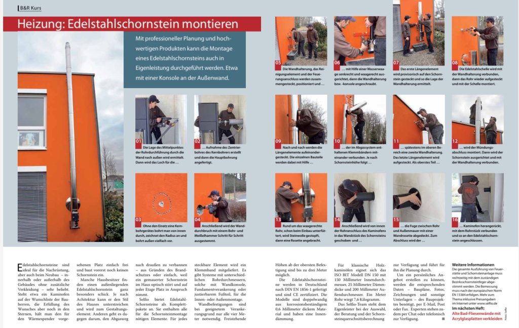 Anleitung Heizung Edelstahlschornstein montieren