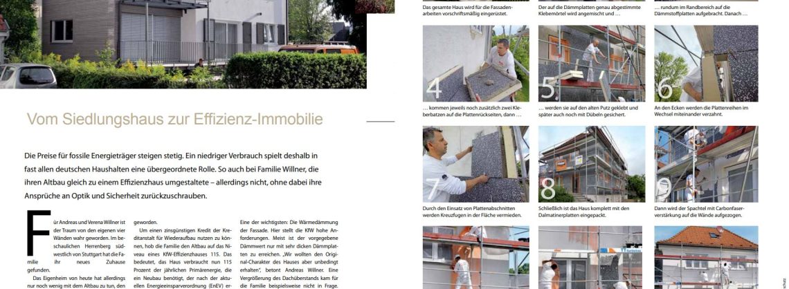 Anleitung zum Anbringen einer Fassadendämmung mit Dalmatinerplatten, mit Bildern und Schritt für Schritt Anleitung