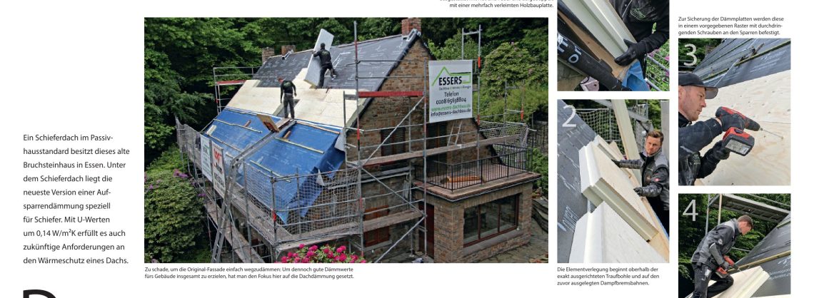 Anleitung zum Einbau eines Schieferdachs im Passivhaus mit Bildern und Schritt für Schritt Beschreibung