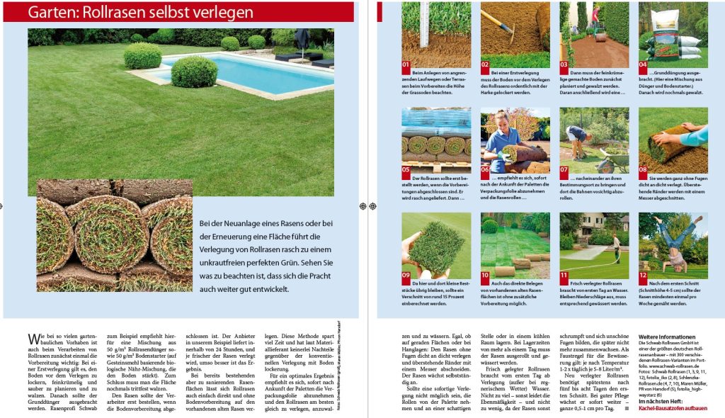 Rollrasen selbst verlegen Schritt für Schritt Anleitung