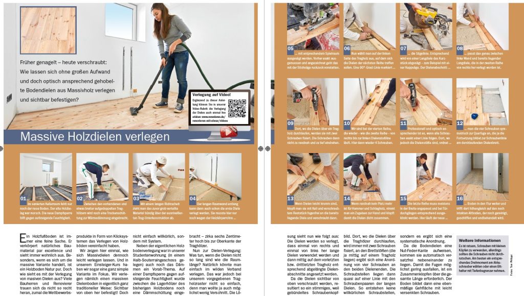 Massive Holzdielen verlegen Schritt für Schritt Anleitung