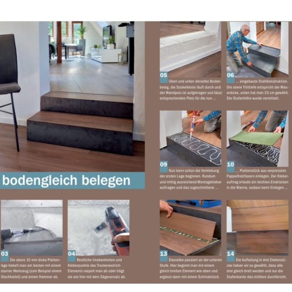 Tritte bodengleich belegen Anleitung