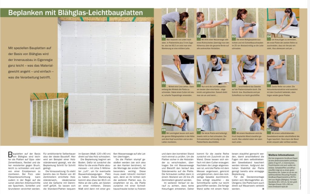 Beplanken mit Blähglas-Leichtbauplatten
