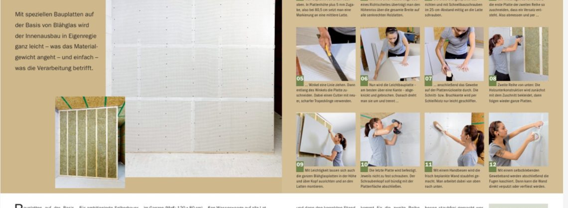 Beplanken mit Blähglas-Leichtbauplatten