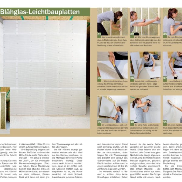 Beplanken mit Blähglas-Leichtbauplatten
