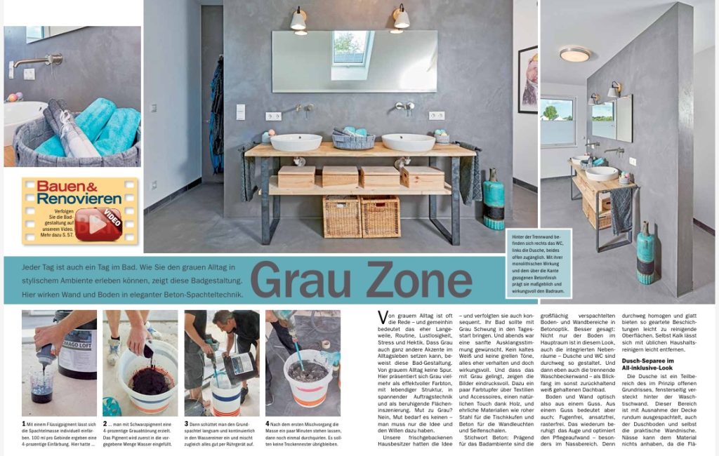 Badezimmer Betonoptik bebilderter Beitrag mit einer Schritt für Schritt Anleitung.