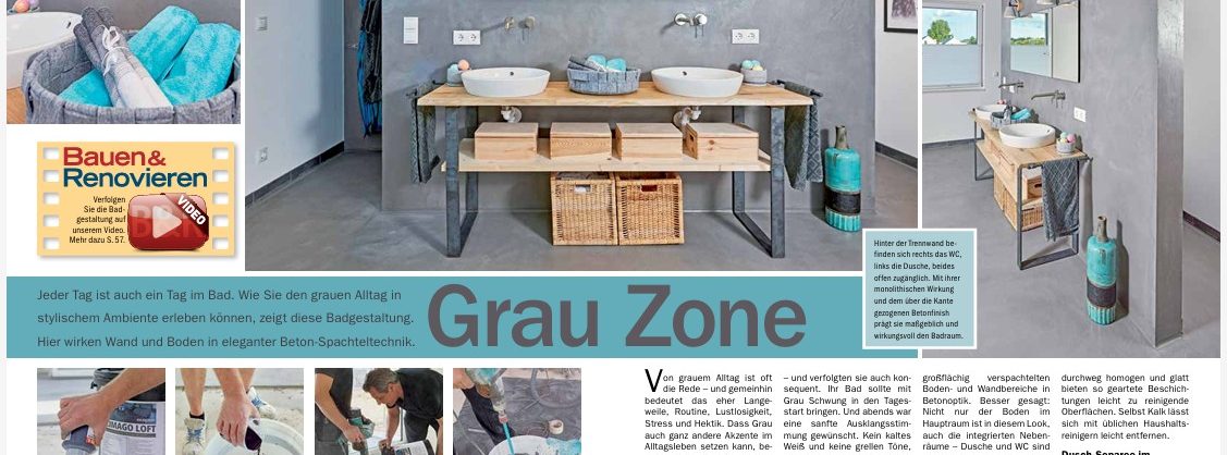 Badezimmer Betonoptik bebilderter Beitrag mit einer Schritt für Schritt Anleitung.