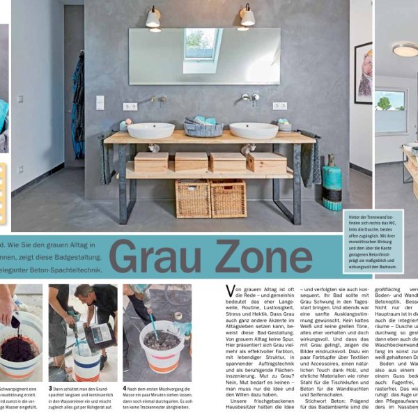 Badezimmer Betonoptik bebilderter Beitrag mit einer Schritt für Schritt Anleitung.