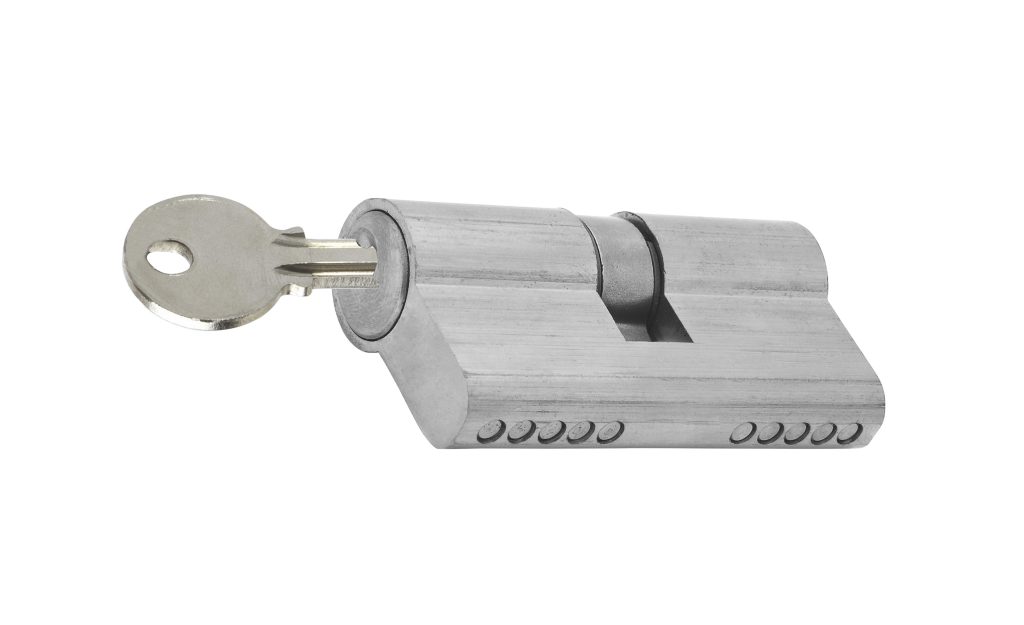 Schließzylinder eines Türschlosses mit Schlüssel