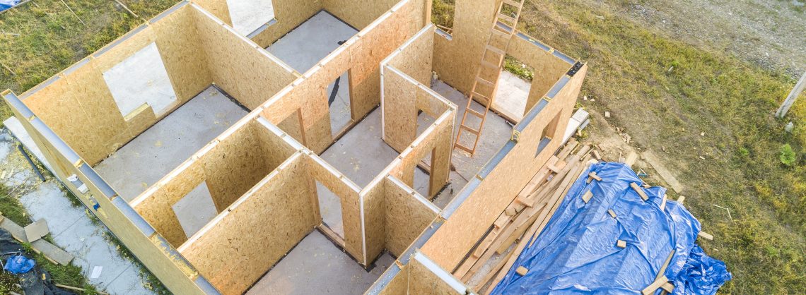 Fertighaus Markt: Ansicht von oben mit Raumaufteilung.