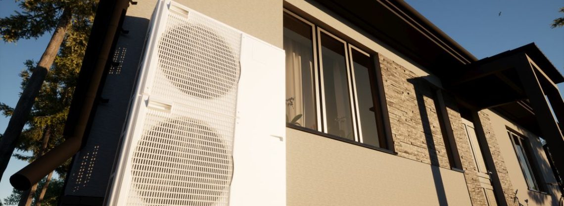 Wärmepumpe vor dem Haus Envato Elements TomsonDima