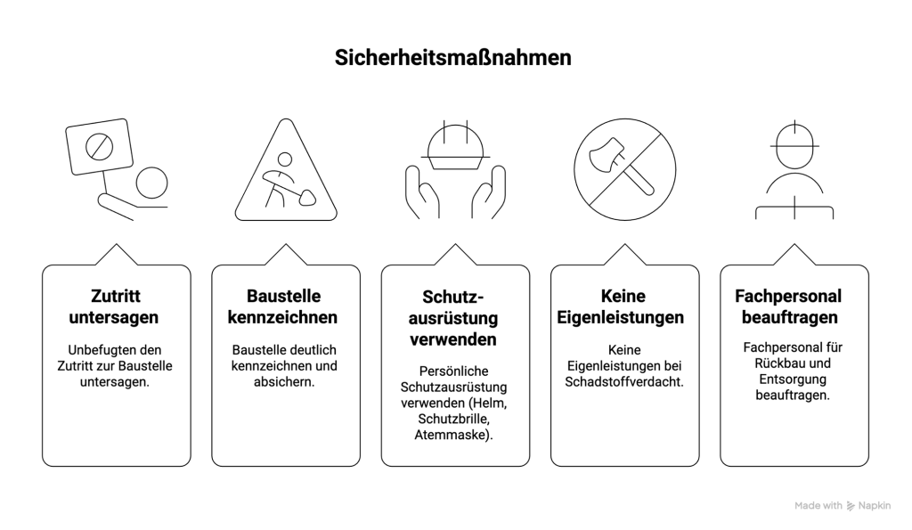 Abbruch von Nebengebäuden Sicherheitsmaßnahmen