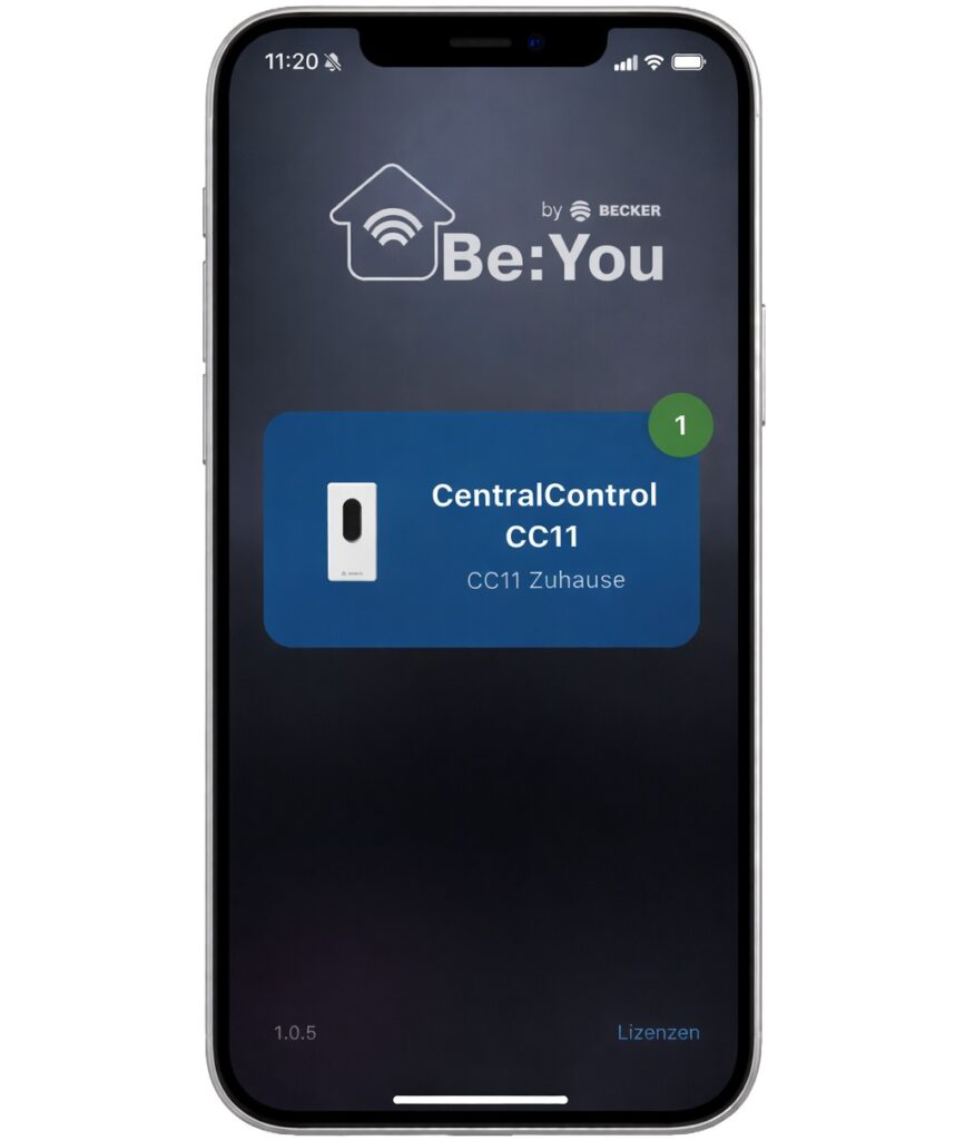 Neue Kompaktsteuerung per Plug & Play: Mit der CentralControl CC11 Rollladen, Sonnenschutz und weitere Anwendungen smart steuern 5 Smartphone mit App zur Rollladen Steuerung